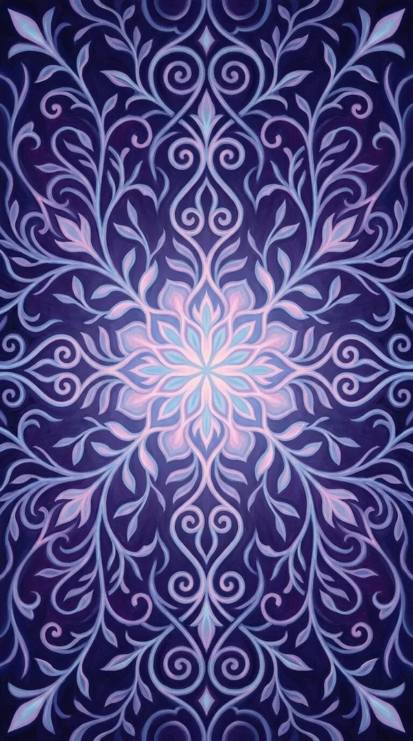Intricate botanical card back pattern